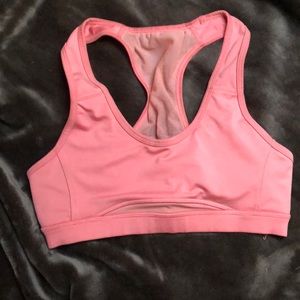 Pink sports bra
